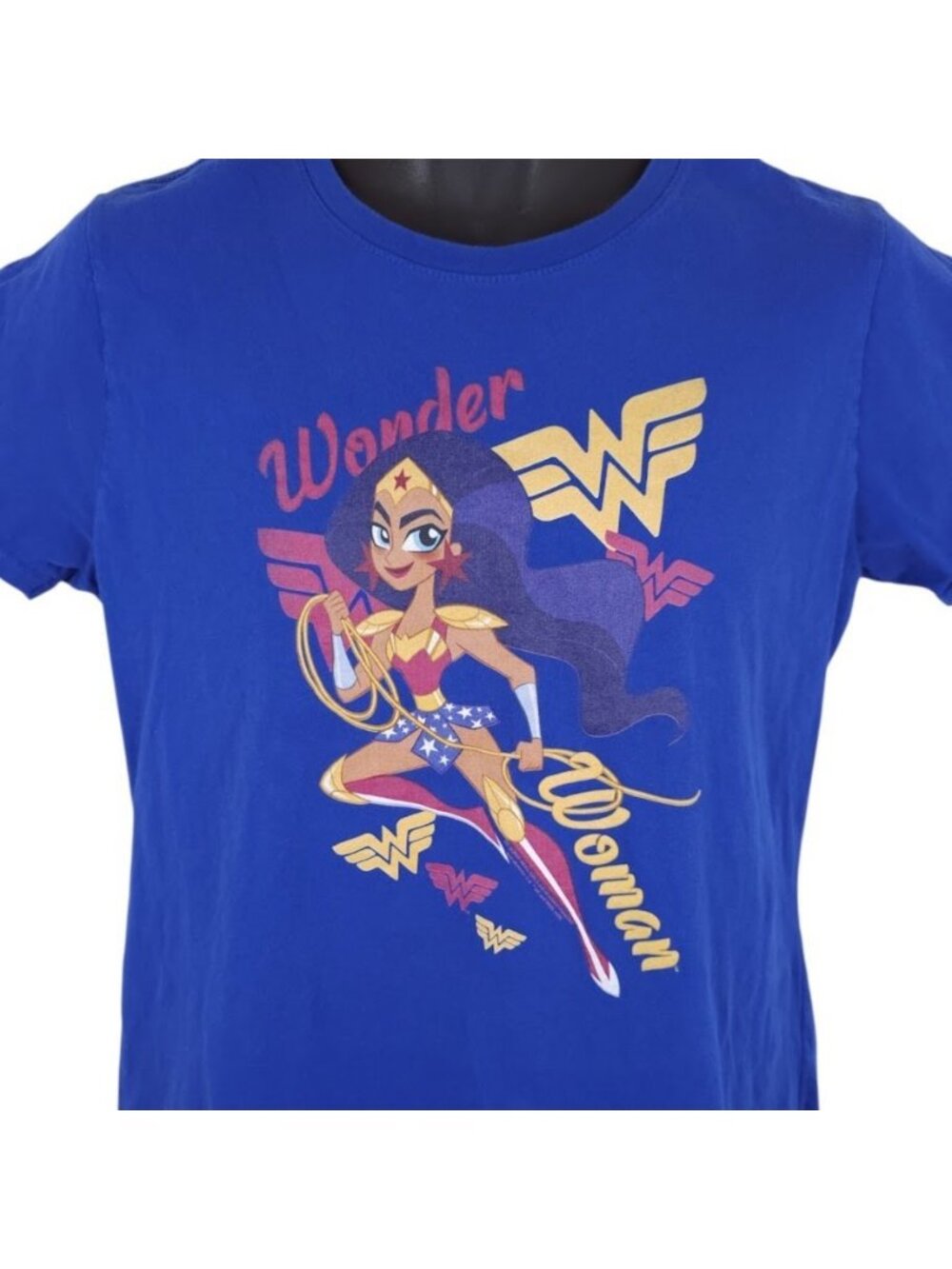 Wonder Woman T Shirt Womens Size Large Blue DC Comics Super Hero Girls Tee